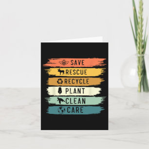 Save Bees Rescue Animals Recycle Plastic Earth Day Card