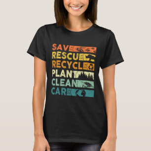 Save Bees Rescue Animals Recycle Plastic Earth Day T-Shirt