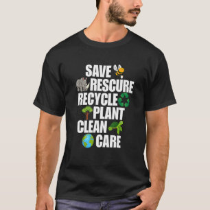 Save Bees Rescue Animals Recycle Plastic Earth Day T-Shirt