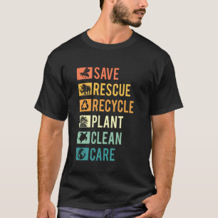 Save Bees Rescue Animals Recycle Plastic Earth Day T-Shirt
