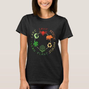 Save Bees Rescue Animals Recycle Plastic Earth Day T-Shirt