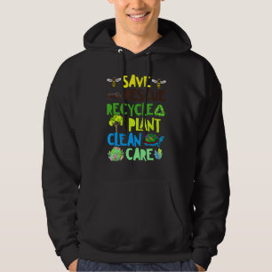 Save Bees Rescue Animals Recycle Plastict Earth Da Hoodie