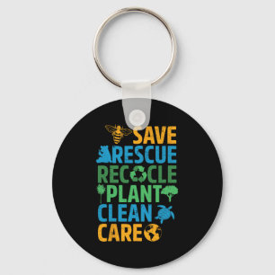 Save Bees Rescue Animals Recycle Plastict Earth Da Key Ring