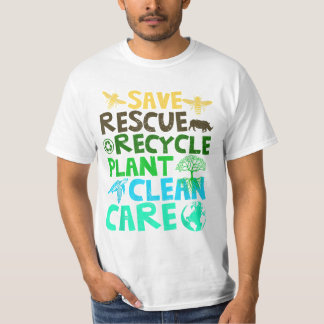 Save Bees Rescue Animals Recycle Plastict Earth Da T-Shirt