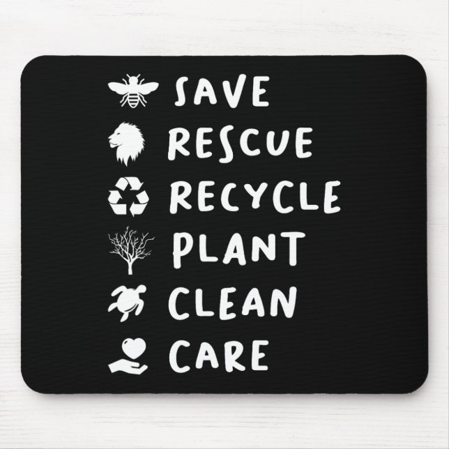 Save Bees Rescue Lions Recycle Plastic Save Our Ea Mouse Mat (Front)