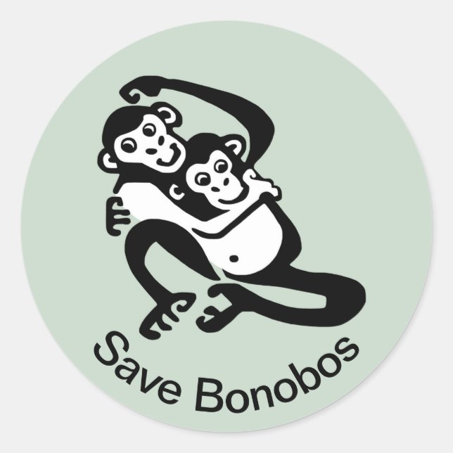 Save BONOBOS - Chimpanzees - Animal activist -  Classic Round Sticker (Front)