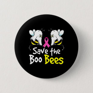 Save Boo Bees Fun Breast Cancer Awareness Hallowee 6 Cm Round Badge