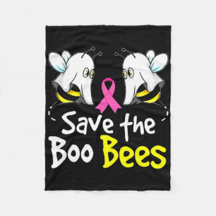 Save Boo Bees Fun Breast Cancer Awareness Hallowee Fleece Blanket