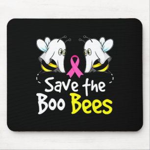 Save Boo Bees Fun Breast Cancer Awareness Hallowee Mouse Mat