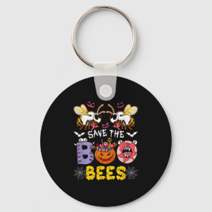 Save Boo Bees Halloween Breast Cancer Awareness Ho Key Ring