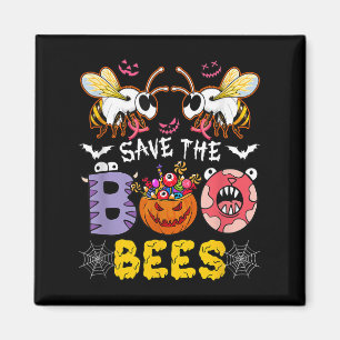 Save Boo Bees Halloween Breast Cancer Awareness Ho Magnet