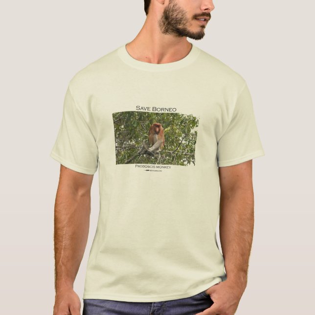 Save Borneo - proboscis monkey T-Shirt (Front)