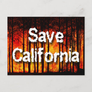 Save California from Wildfires Postcard