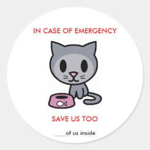 Save Cat -Emergency Classic Round Sticker