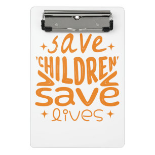 Save Children, Save Lives Favor Tags Mini Clipboard