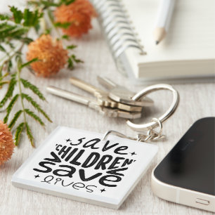 Save Children, Save Lives Favour Tags Key Ring