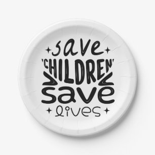 Save Children, Save Lives Favour Tags Paper Plate