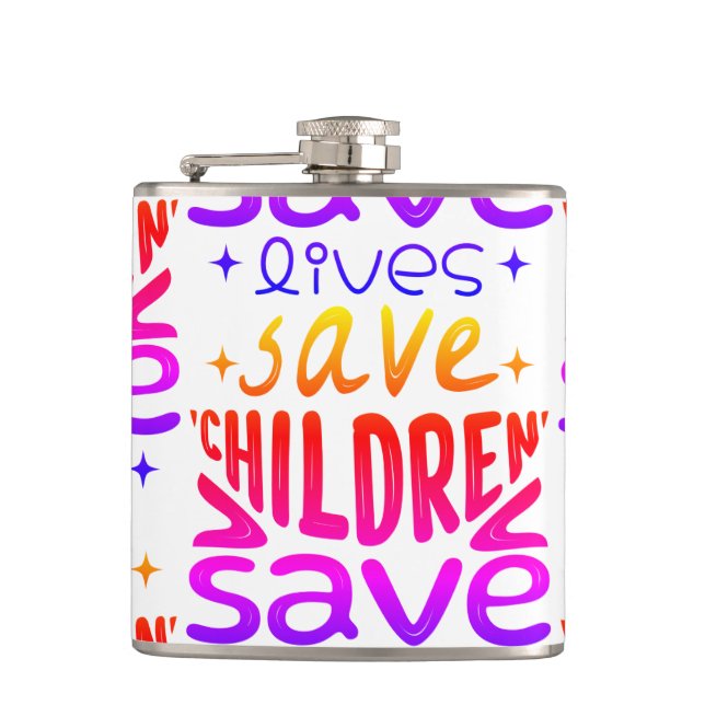 Save Children, Save Lives Hip Flask (Front)