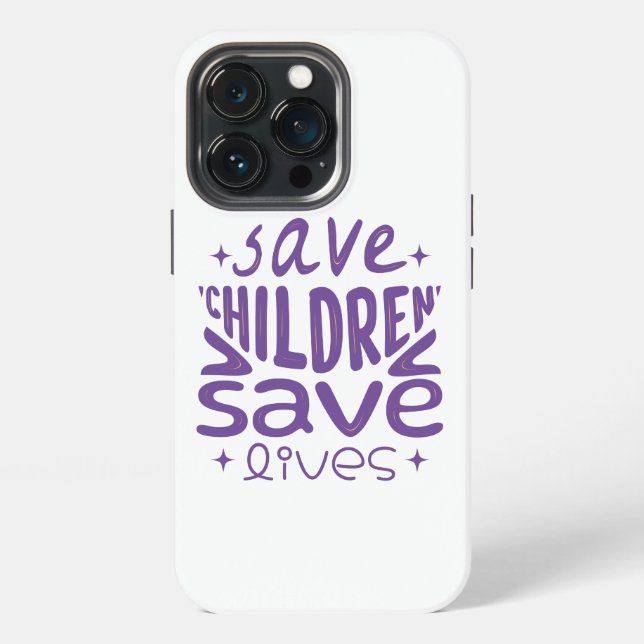 Save Children, Save Lives iPhone Case (Back)