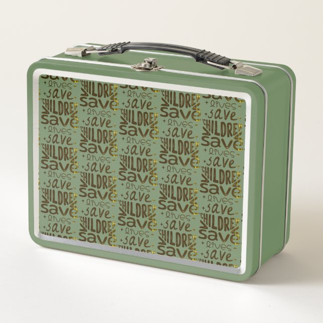 Save Children, Save Lives Metal Lunch Box (Front)