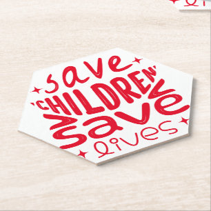 Save Children, Save Lives Paper Coaster