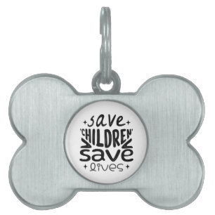 Save children save lives pet ID tag