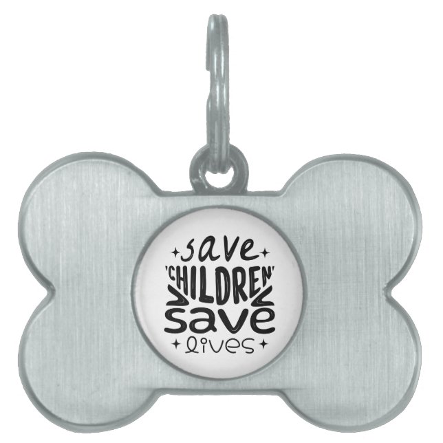 Save children save lives pet ID tag (Front)