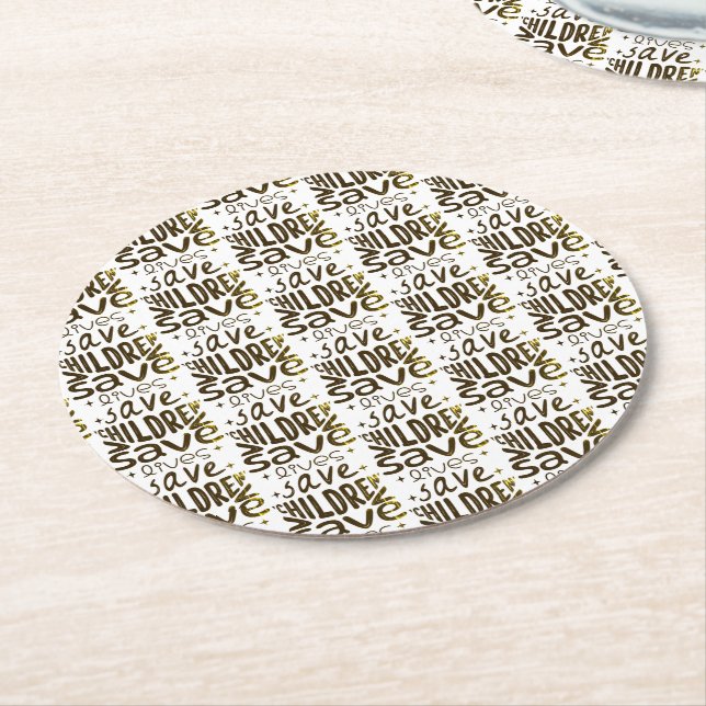 Save Children, Save Lives Round Paper Coaster (Angled)