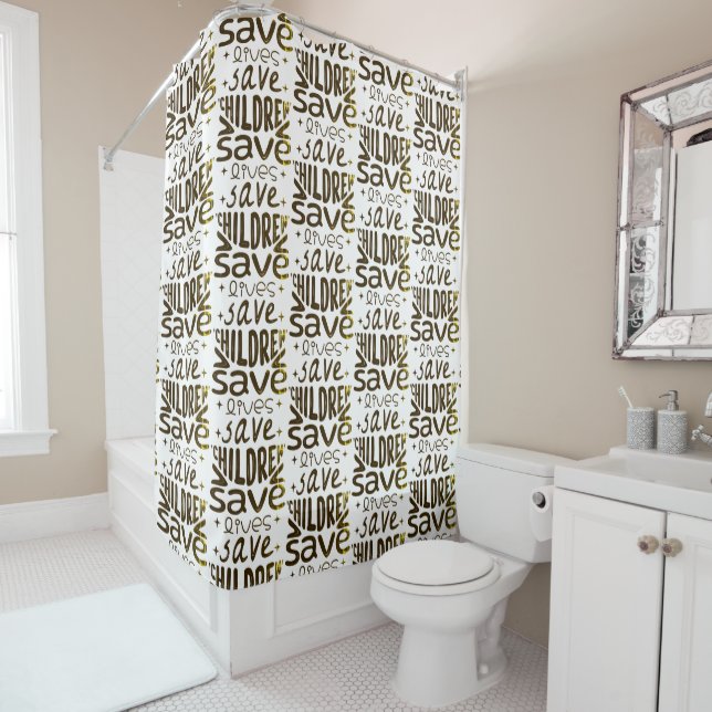 Save Children, Save Lives Shower Curtain (In Situ)