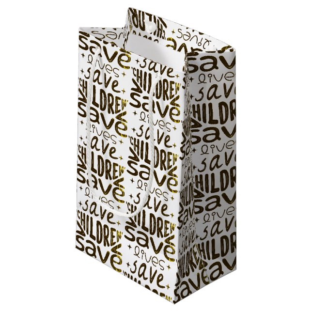 Save Children, Save Lives Small Gift Bag (Front Angled)