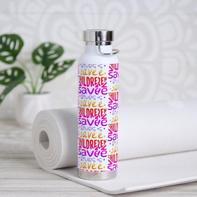 Save Children, Save Lives Water Bottle (Yoga)