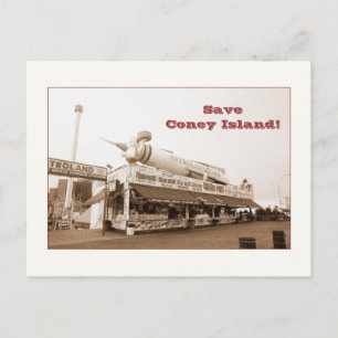 Save Coney Island! (sepia) Postcard