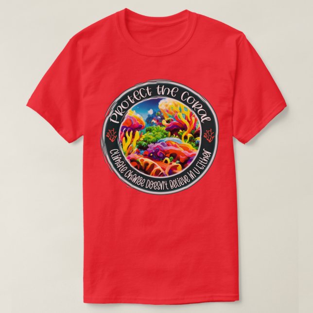 Save coral reef deep water aquatic blue T-Shirt (Design Front)