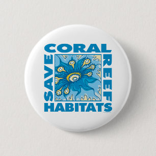 Save Coral Reefs 6 Cm Round Badge