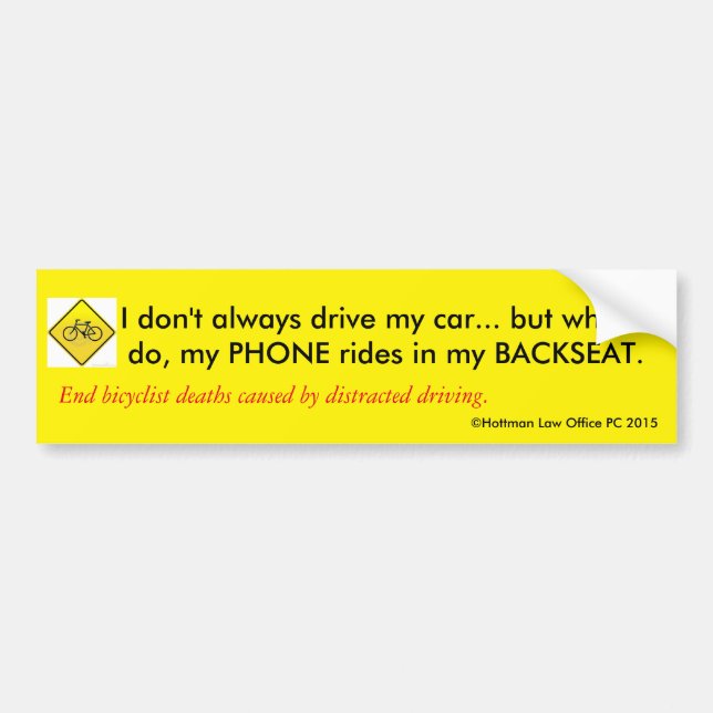 Save cyclists: stop driving distracted! bumper sticker (Front)