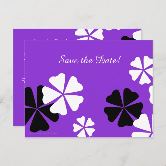 Save Date 50th Birthday Party Purple Announcement Postcard (Front/Back)