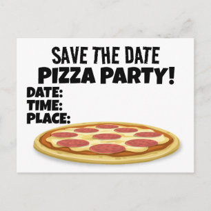 SAVE DATE PIZZA PARTY CUSTOM INVITATIONS Postcards