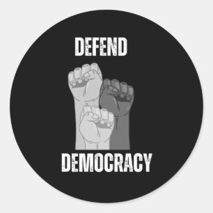 Save Democracy 2025 Design 2 Classic Round Sticker