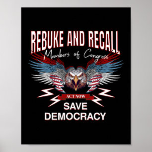 Save Democracy Recall Congress Protest Anti Trump  Poster