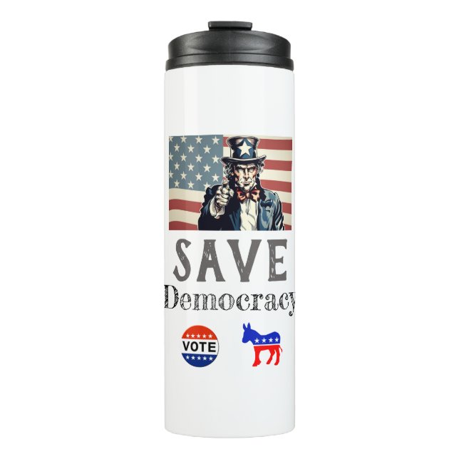 Save Democracy Thermal Tumbler (Front)