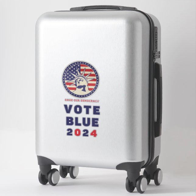 Save Democracy Vote Blue 2024 Election XL Decal (Suitcase)