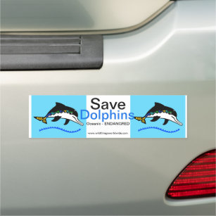 Save Dolphins - Blue car magnet