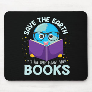 Save Earth It´s Only Planet With Books Reader Eart Mouse Mat