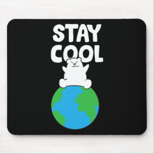 Save Earth Polar Bear Stay Cool Glol Warming Polar Mouse Mat