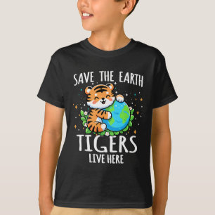 Save Earth Tiger Design - Funny Animal Earth Day T-Shirt