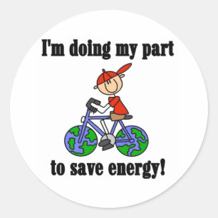 Save Energy Environmental Tshirts and Gifts Classic Round Sticker