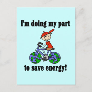 Save Energy Environmental Tshirts and Gifts Postcard