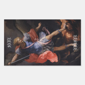 "SAVE EUROPE" Archangel Michael  Rectangular Sticker