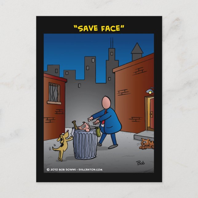 "Save Face" Postcard (Front)