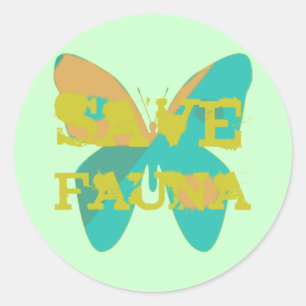 Save Fauna Classic Round Sticker
